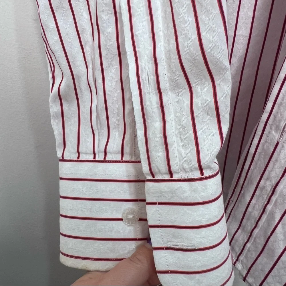 Dolce&Gabbana Tailored fit Men’s Dress shirt White and red pinstripes 17/43_5